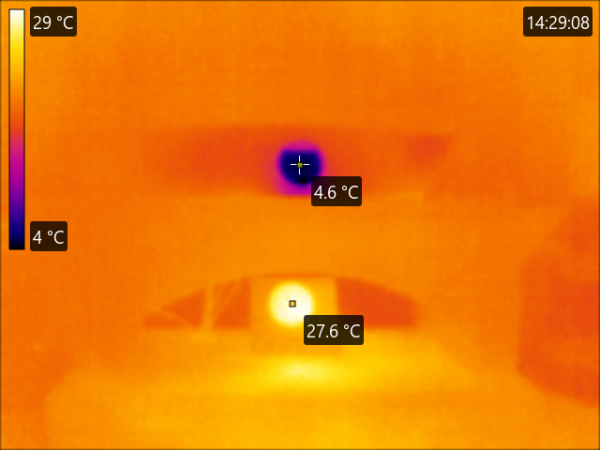 Peltier ON, Upper fan ON