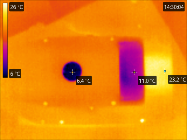 Peltier ON, Upper fan ON